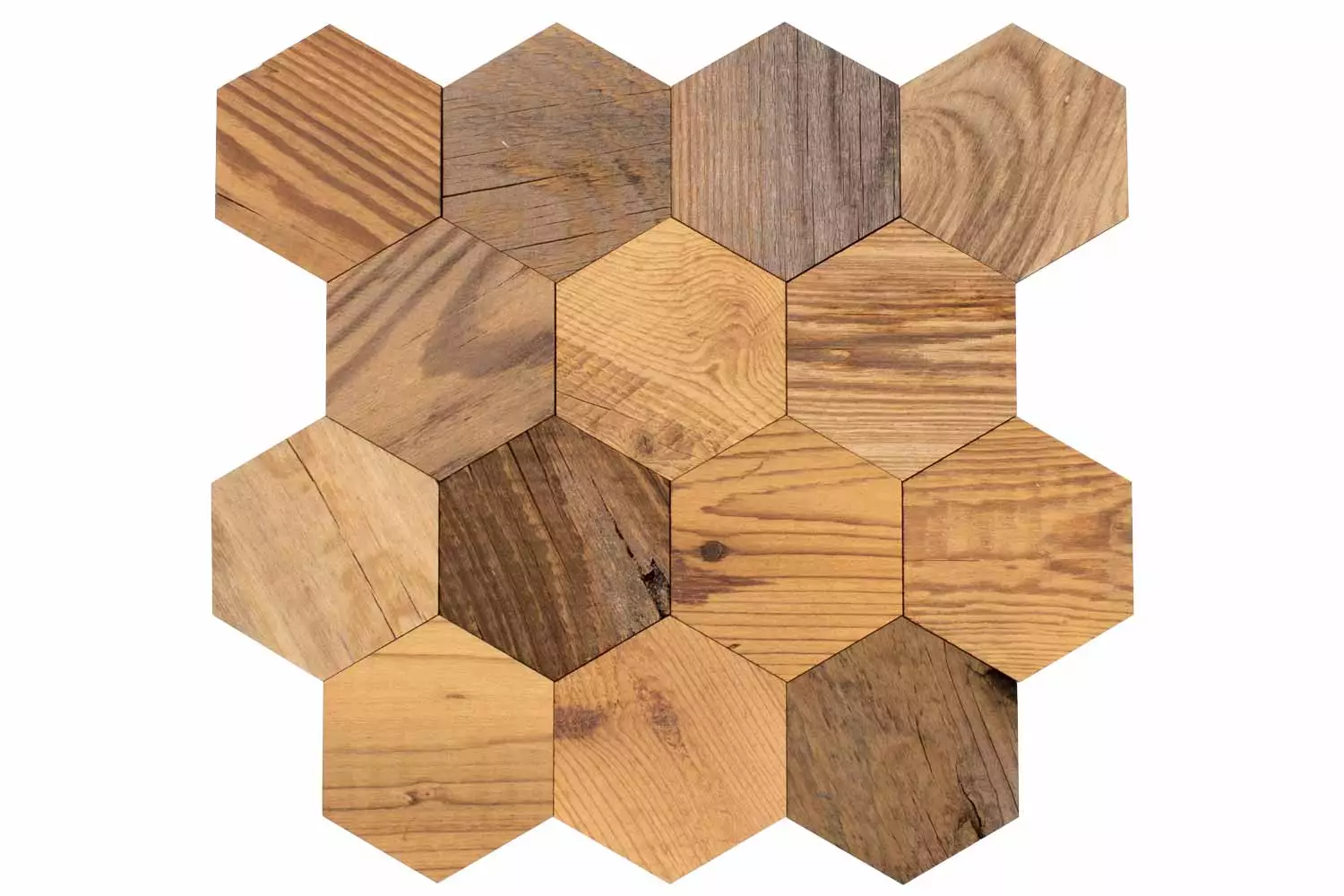 wodewa wall panel hexagon old wood