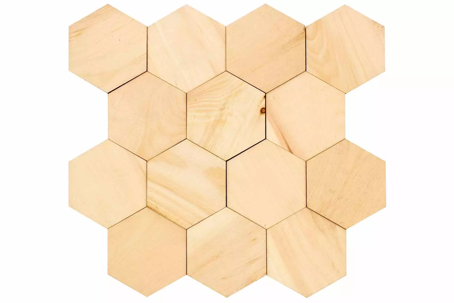 wodewa wall panel hexagon Swiss stone pine