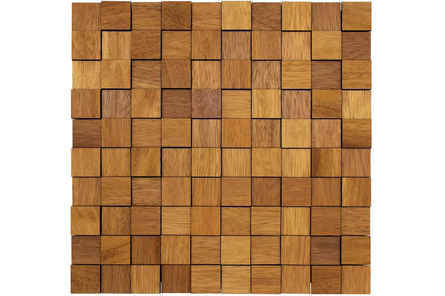 Holz Wandverkleidung Iroko natur geölt (Mosaik-Look)  wodewa 30 I 30 x 30mm (selbstklebend)  