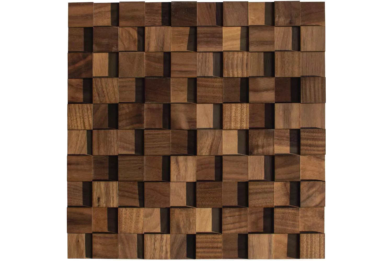 Holz Wandverkleidung Nussbaum geölt (Mosaik Look) wodewa 30 I 30 x 30mm (selbstklebend) 